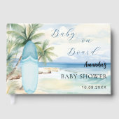 Baby shower baby aan boord surfbord gastenboek (Voorkant)