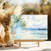 Baby shower baby aan boord van de surfplank gastenboek