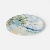 Baby shower baby aan boord van de surfplank papieren bordje (Gekanteld)