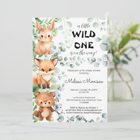 Baby shower Baby Animals Kaart (Staand voorkant)