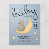 BABY SHOWER | Baby Beer maan en sterren Briefkaart (Voorkant)