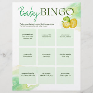 Baby shower baby bingo gepersonaliseerde sjabloon briefhoofd