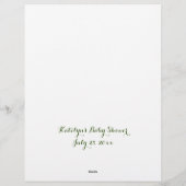 Baby shower baby bingo gepersonaliseerde sjabloon briefhoofd (Achterkant)