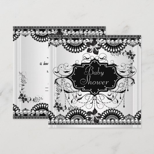 Baby shower Baby Black White Girl of Boy Kaart (Voorkant / Achterkant)