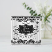 Baby shower Baby Black White Girl of Boy Kaart (Staand voorkant)