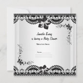 Baby shower Baby Black White Girl of Boy Kaart (Achterkant)