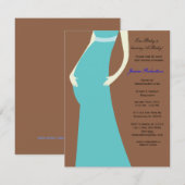 baby shower, Baby BLUE BOY Baby Bump, Kaart (Voorkant / Achterkant)