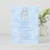 baby shower Baby Blue Hippo Kaart (Staand voorkant)