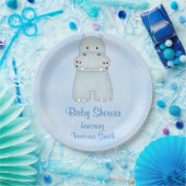 baby shower Baby Blue Hippo Papieren Bordje (Feest)