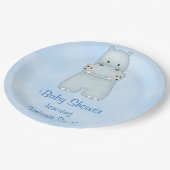 baby shower Baby Blue Hippo Papieren Bordje (Gekanteld)