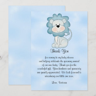 baby shower Baby Blue Lion Kaart