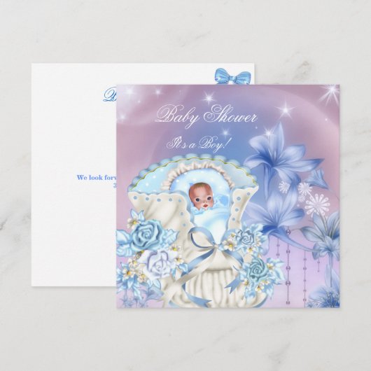  Baby shower Baby Blue Magical Kaart (Voorkant / Achterkant)