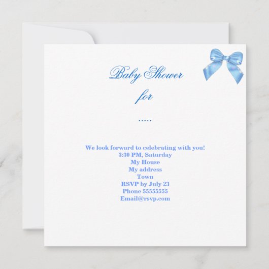  Baby shower Baby Blue Magical Kaart (Achterkant)