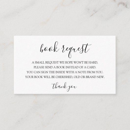 Baby shower Baby Book Request Insert Informatiekaartje (Voorkant)