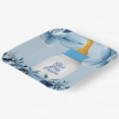 Baby Shower - Baby Bottle- Flowers Name Custom Papieren Bordje (Gebogen)