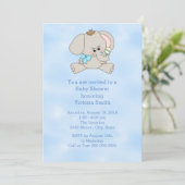 Baby shower Baby Boy Baby Elephant Kaart (Staand voorkant)