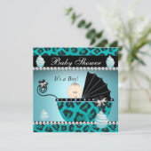 Baby shower Baby Boy Blauwgroen Cupcake Sprinkle Kaart (Staand voorkant)