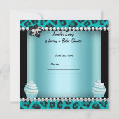 Baby shower Baby Boy Blauwgroen Cupcake Sprinkle Kaart (Achterkant)