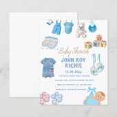 Baby Shower | Baby Boy Blue (Voorkant / Achterkant)