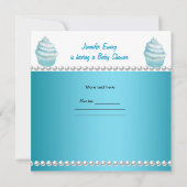 Baby shower Baby Boy Blue Cupcake Sprinkle Kaart (Achterkant)