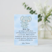 Baby shower Baby Boy Blue Elephant Briefkaart (Staand voorkant)
