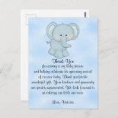 Baby shower Baby Boy Blue Elephant Briefkaart (Voorkant / Achterkant)
