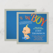 baby shower Baby BOY Blue Funny Finger Card Kaart (Voorkant / Achterkant)