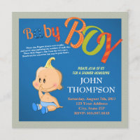 baby shower Baby BOY Blue Funny Finger Card