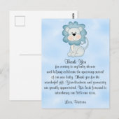 Baby shower Baby Boy Blue Lion Briefkaart (Voorkant / Achterkant)