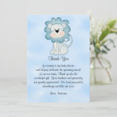 Baby shower Baby Boy Blue Lion Kaart (Staand voorkant)
