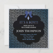 Baby shower Baby BOY Blue Ribbon Decoration Card Kaart (Voorkant)