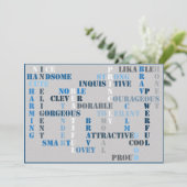 baby shower Baby BOY Crossword Invitation Card Kaart (Staand voorkant)