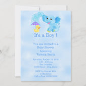Baby shower Baby Boy Elephant Kaart (Voorkant)