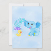 Baby shower Baby Boy Elephant Kaart (Achterkant)