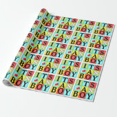 Baby shower Baby Boy Gift Cadeaupapier (Uitgerold)
