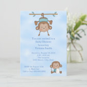 baby shower Baby Boy Monkey Kaart (Staand voorkant)