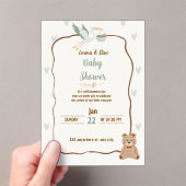 Baby shower - baby boy or gris Invitation Acryl Uitnodigingen (Insitu (Draagbaar))