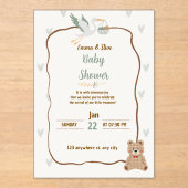 Baby shower - baby boy or gris Invitation Acryl Uitnodigingen (Voorkant)