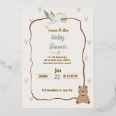 Baby shower - baby boy or gris Invitation Folie Uitnodiging (Voorkant)