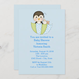 baby shower Baby Boy Penguin Kaart