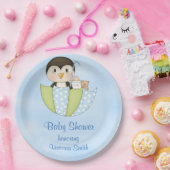 baby shower Baby Boy Penguin Papieren Bordje (Feest)