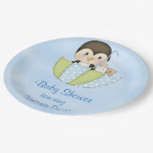 baby shower Baby Boy Penguin Papieren Bordje (Gekanteld)