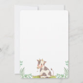 Baby shower Baby Boy Schattigee Koe Uitnodiging (Achterkant)