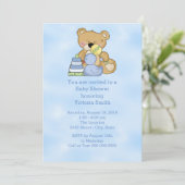 baby shower Baby Boy Teddy Bear Kaart (Staand voorkant)