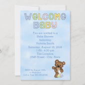 Baby shower Baby Boy Teddy Bear Kaart (Voorkant)