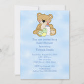 Baby shower Baby Boy Teddy Bear Kaart (Voorkant)
