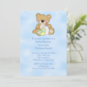 Baby shower Baby Boy Teddy Bear Kaart (Staand voorkant)