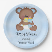 baby shower Baby Boy Teddy Bear Papieren Bordje (Voorkant)
