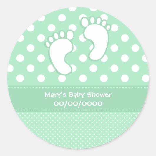 Baby shower Baby Feet Ronde Sticker (Voorkant)
