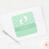 Baby shower Baby Feet Vierkante Sticker (Envelop)